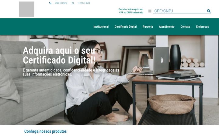 Posnetek zaslona brasildigitalcertificados.com.br