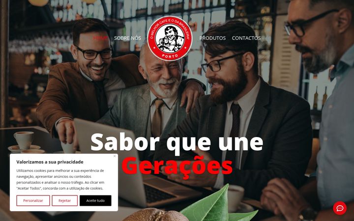 Snímek obrazovky brasileiracafes.pt