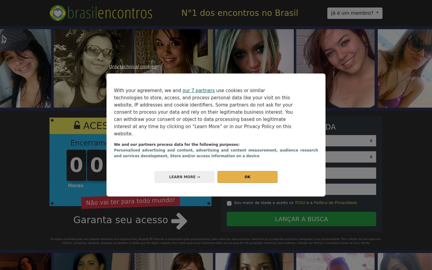 Screenshot del banner di consenso mostrato prima di qualsiasi interazione