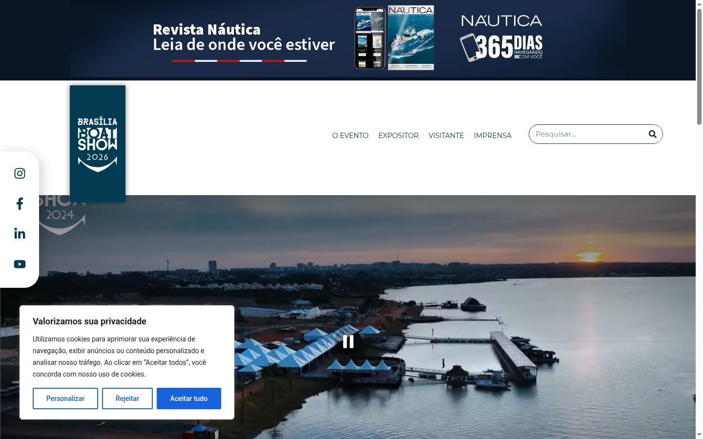 Screenshot del banner di consenso mostrato prima di qualsiasi interazione