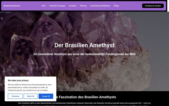 Capture d'écran de brasilienamethyst.de