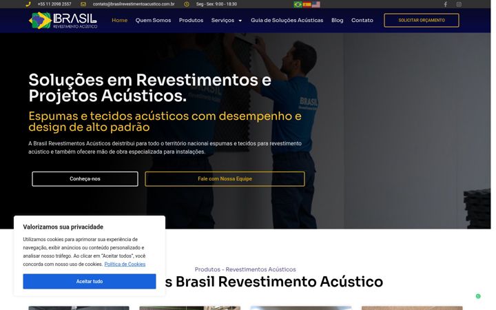 Skærmbillede af brasilrevestimentoacustico.com.br