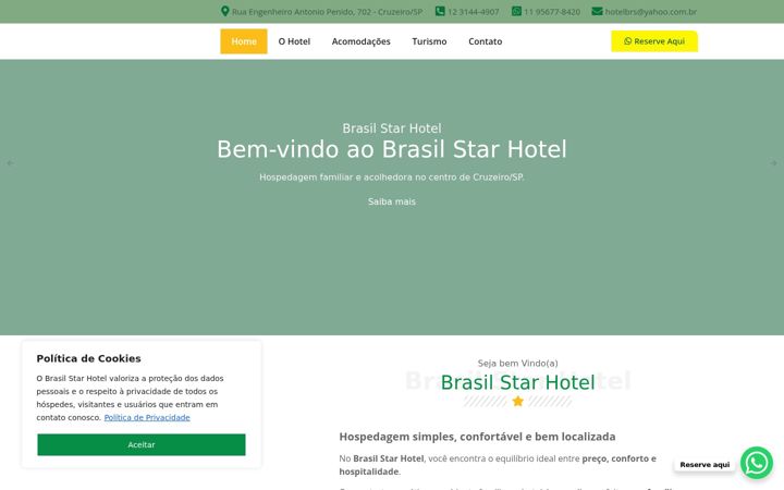 Screenshot of brasilstarhotel.com.br