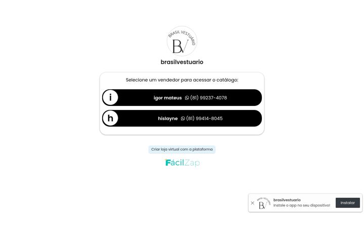 Screenshot of brasilvestuario.com.br