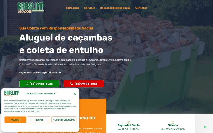 Snímek obrazovky braslimplocacoes.com.br
