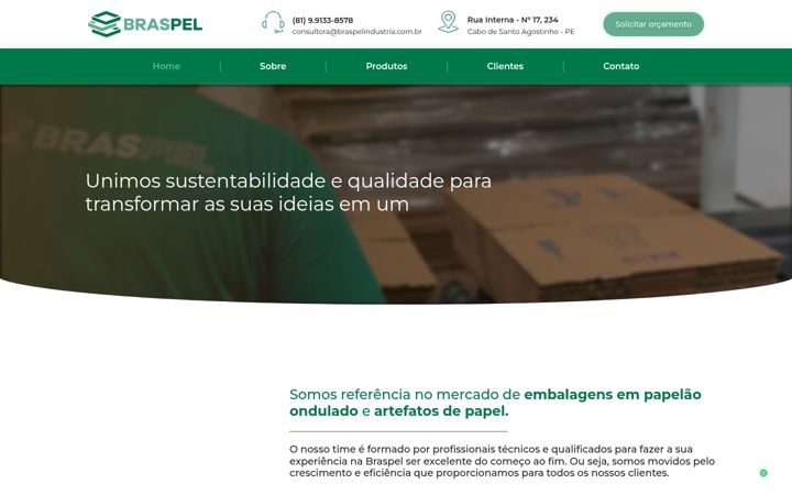 Screenshot of braspelindustria.com.br