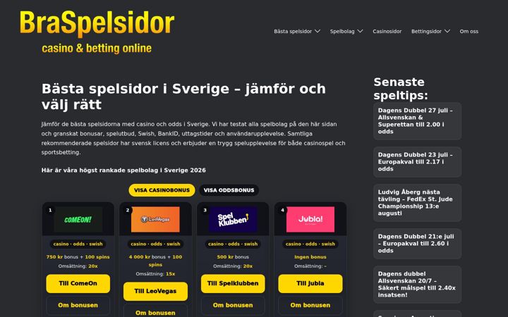 Screenshot of braspelsidor.se