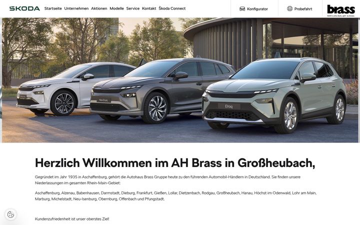Screenshot of brass-grossheubach.skoda-auto.de