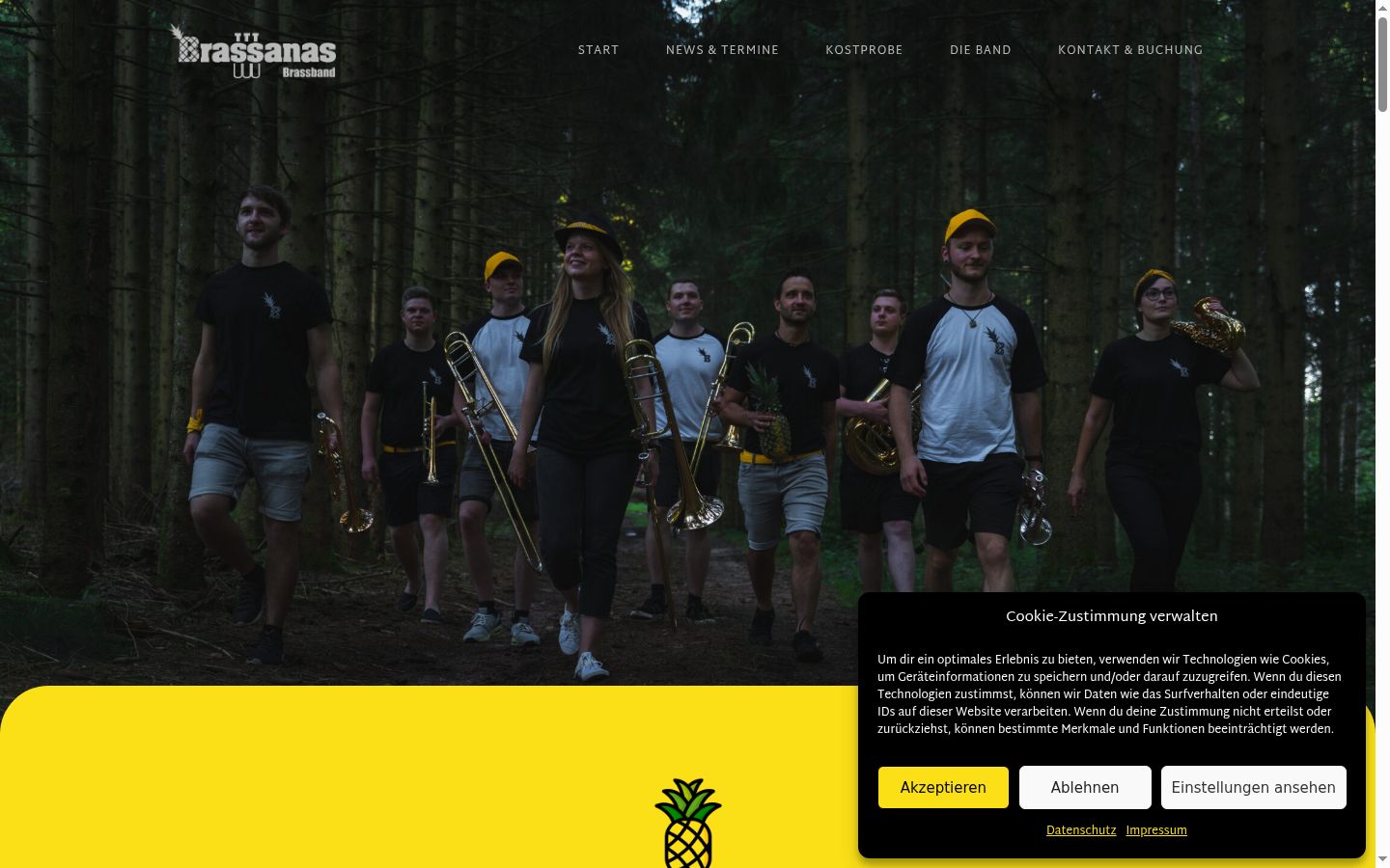 Ekrānuzņēmums ar piekrišanas baneri, kas tika rādīts pirms jebkādas mijiedarbības