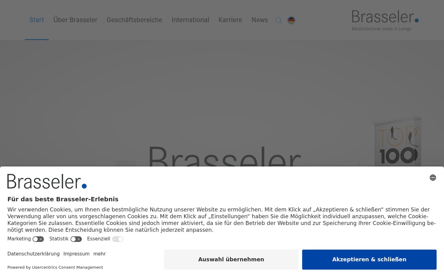 Screenshot of the consent banner shown before any interaction