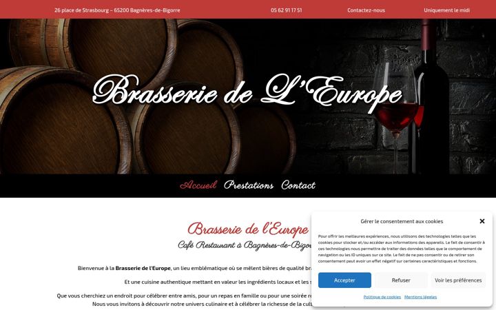 Екранна снимка на brasserie-de-leurope-65.fr