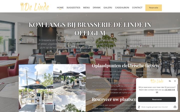 Képernyőkép: brasserie-delinde.be