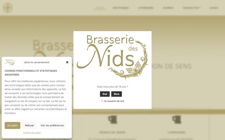 Екранна снимка на brasserie-des-nids.fr