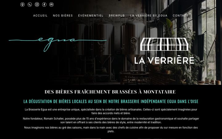 Екранна снимка на brasserie-egua.fr
