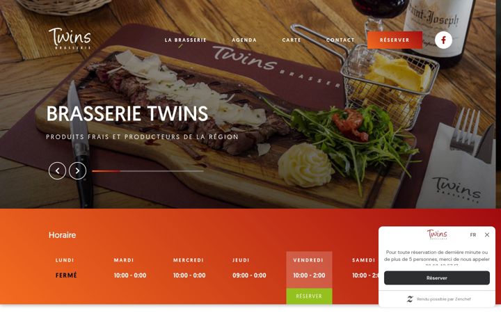 Ekraanipilt saidist brasserie-twins.be