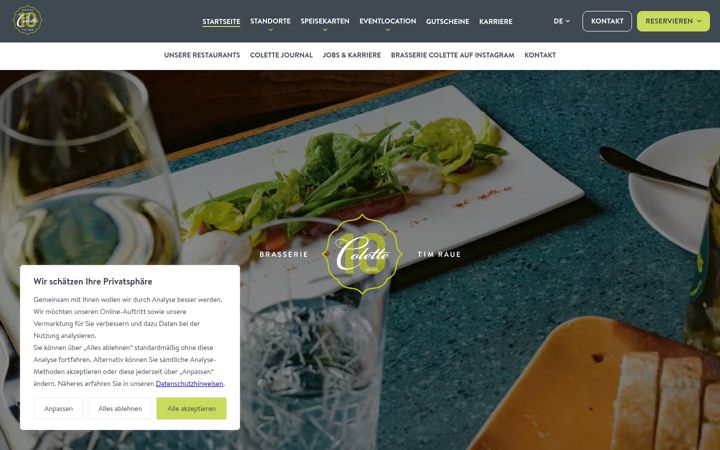 Screenshot of brasseriecolette.de