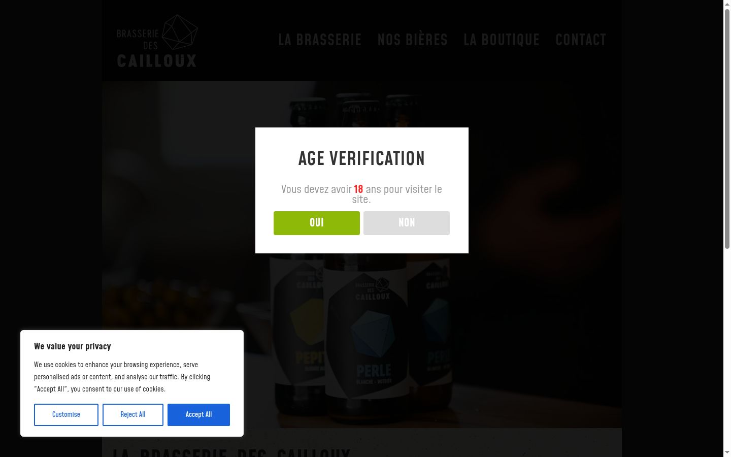 Screenshot of the consent banner shown before any interaction