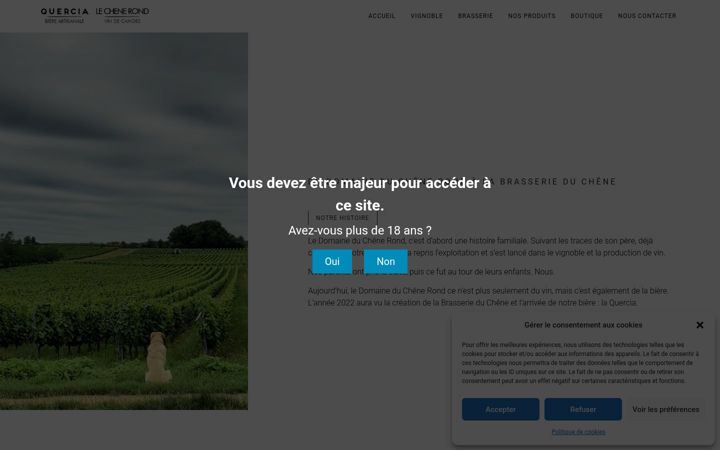 Screenshot του brasserieduchene.fr