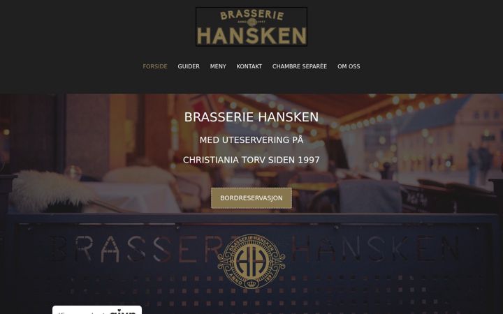 Screenshot of brasseriehansken.no