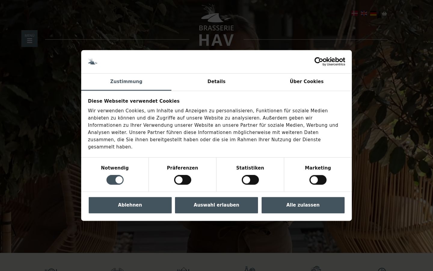 Screenshot del banner di consenso mostrato prima di qualsiasi interazione