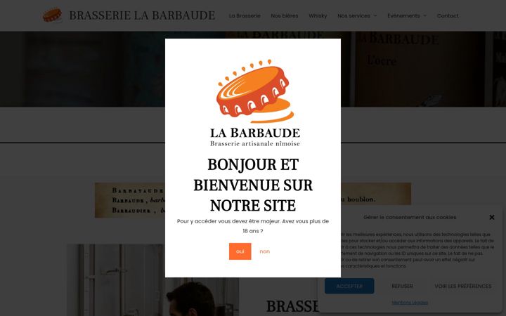 Screenshot of brasserielabarbaude.com