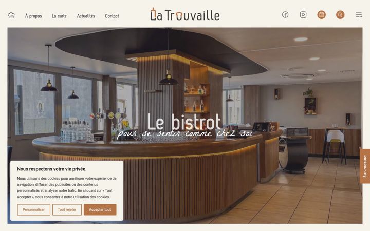 Екранна снимка на brasserielatrouvaille.fr