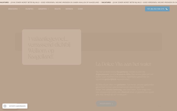 Screenshot of brasseriemilo.nl