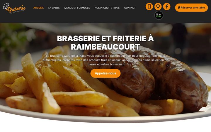 Screenshot of brasserieraimbeaucourt.fr