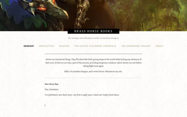 Screenshot of brasshorsebooks.com