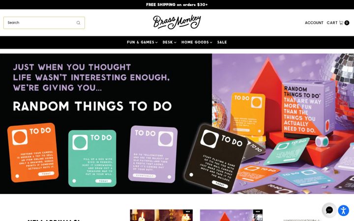Screenshot of brassmonkeygoods.com