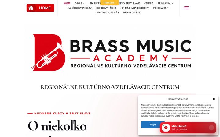 Ekrano kopija brassmusicacademy.sk