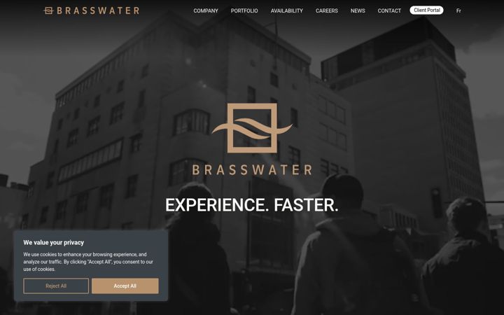 Screenshot of brasswater.ca