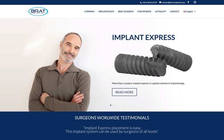 Screenshot of brat-implants.com