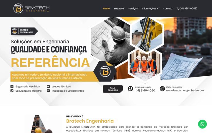 Screenshot of bratechengenharia.com.br