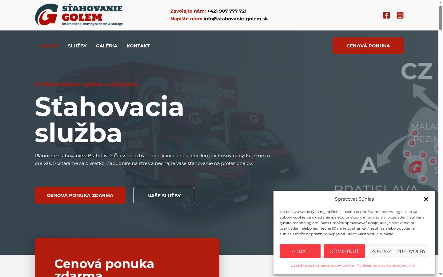 Screenshot del banner di consenso mostrato prima di qualsiasi interazione