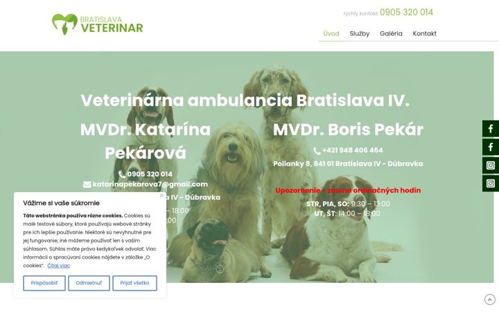 Screenshot of bratislava-veterinar.sk