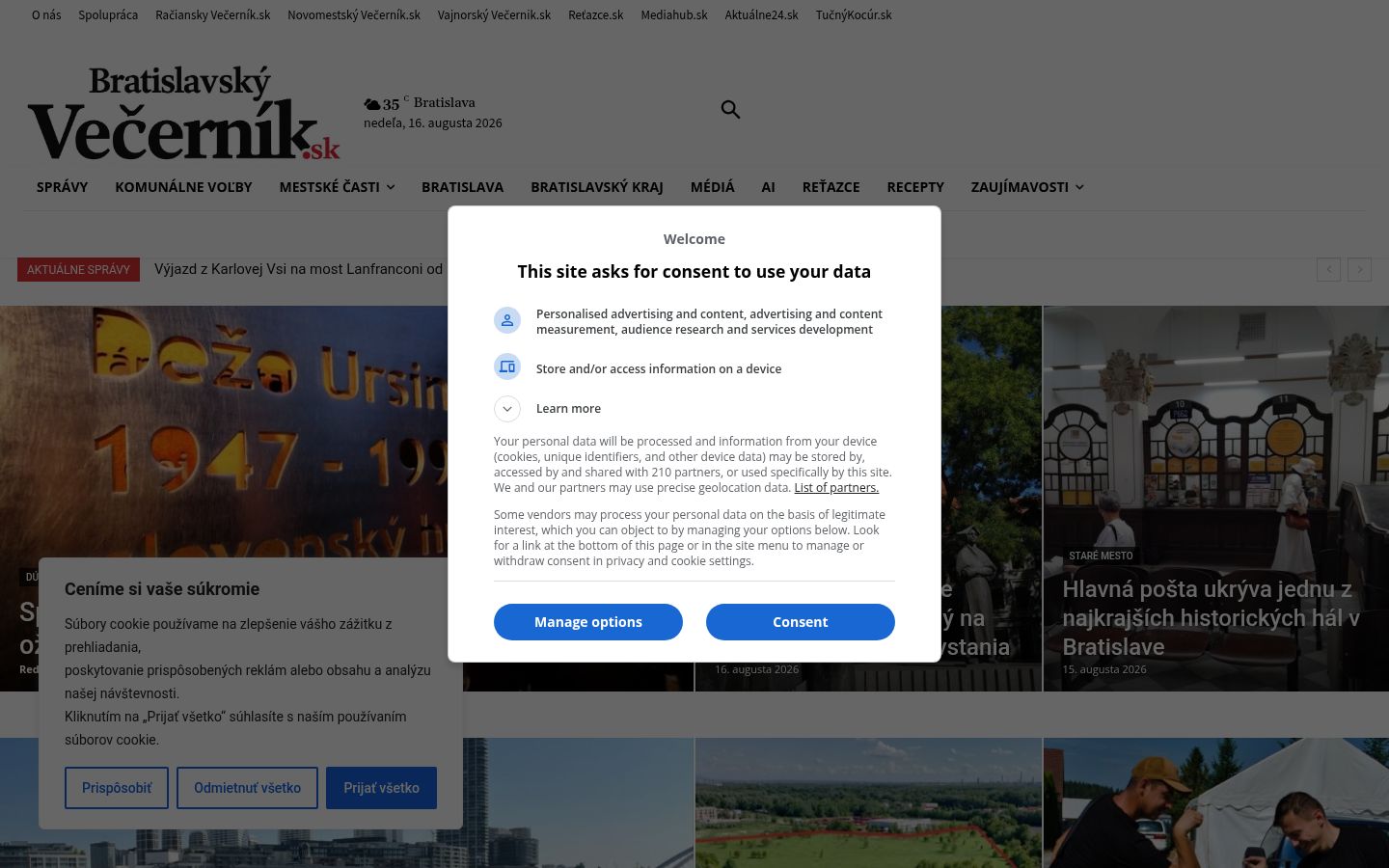 Screenshot tal-banner tal-kunsens muri qabel kwalunkwe interazzjoni