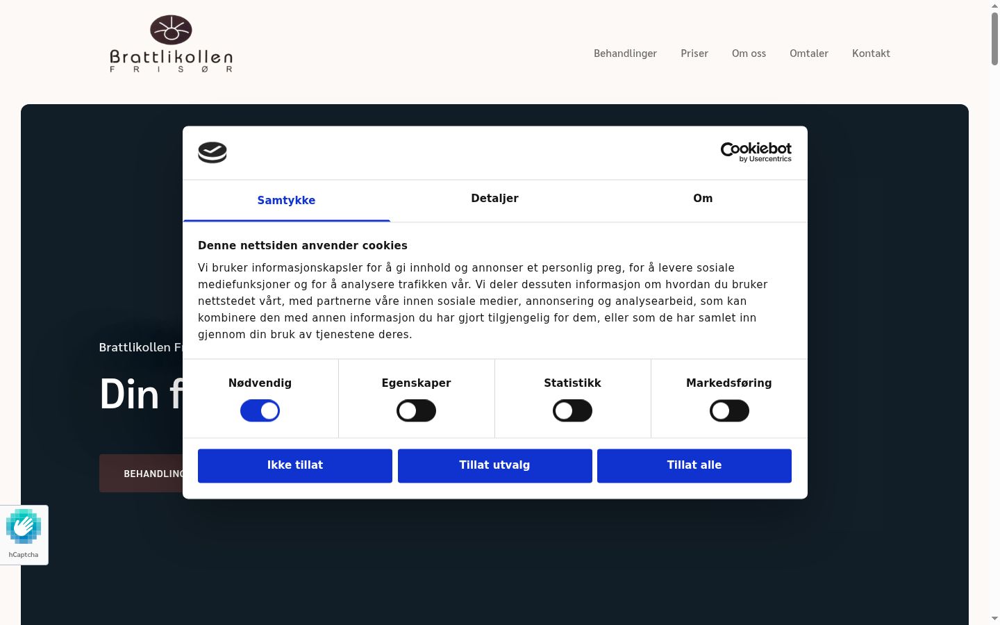 Screenshot del banner di consenso mostrato prima di qualsiasi interazione