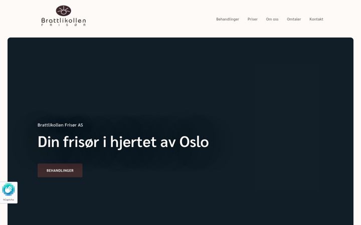 Screenshot of brattlikollenfrisor.no