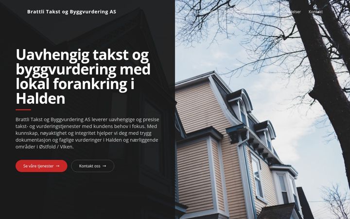 Screenshot of brattlitakstogbyggvurdering.no