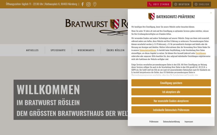 Snimka zaslona za bratwurst-roeslein.de