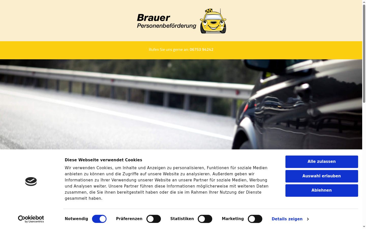 Screenshot of the consent banner shown before any interaction