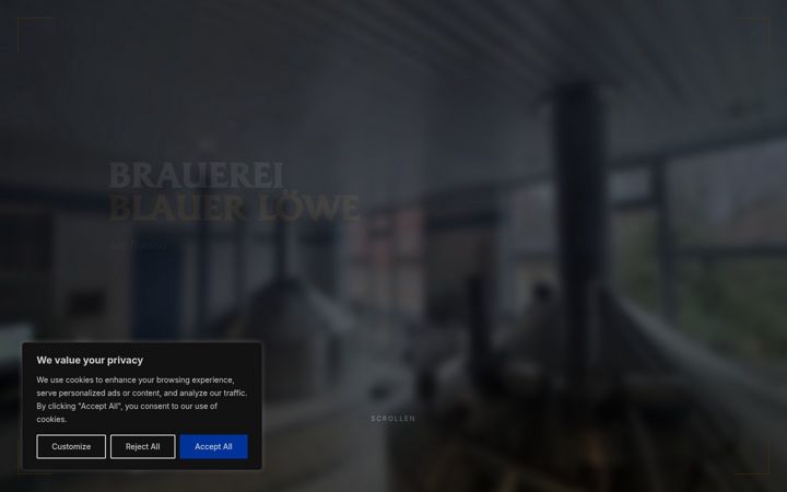 Екранна снимка на brauerei-blauer-loewe.de