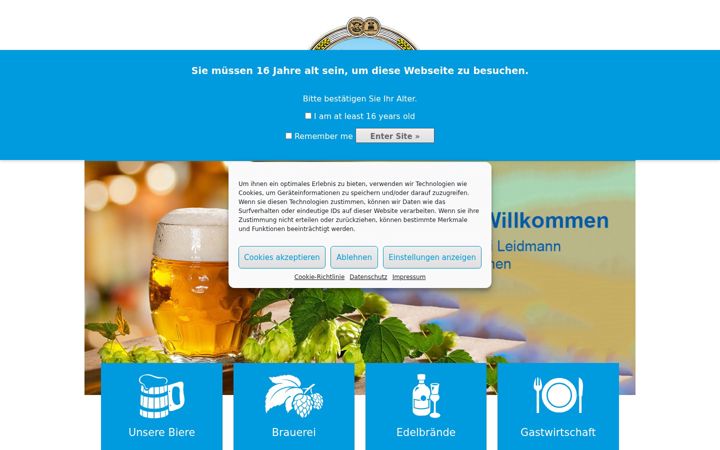Screenshot of brauerei-leidmann.de
