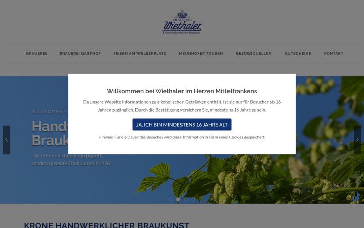 Screenshot of brauerei-wiethaler.de