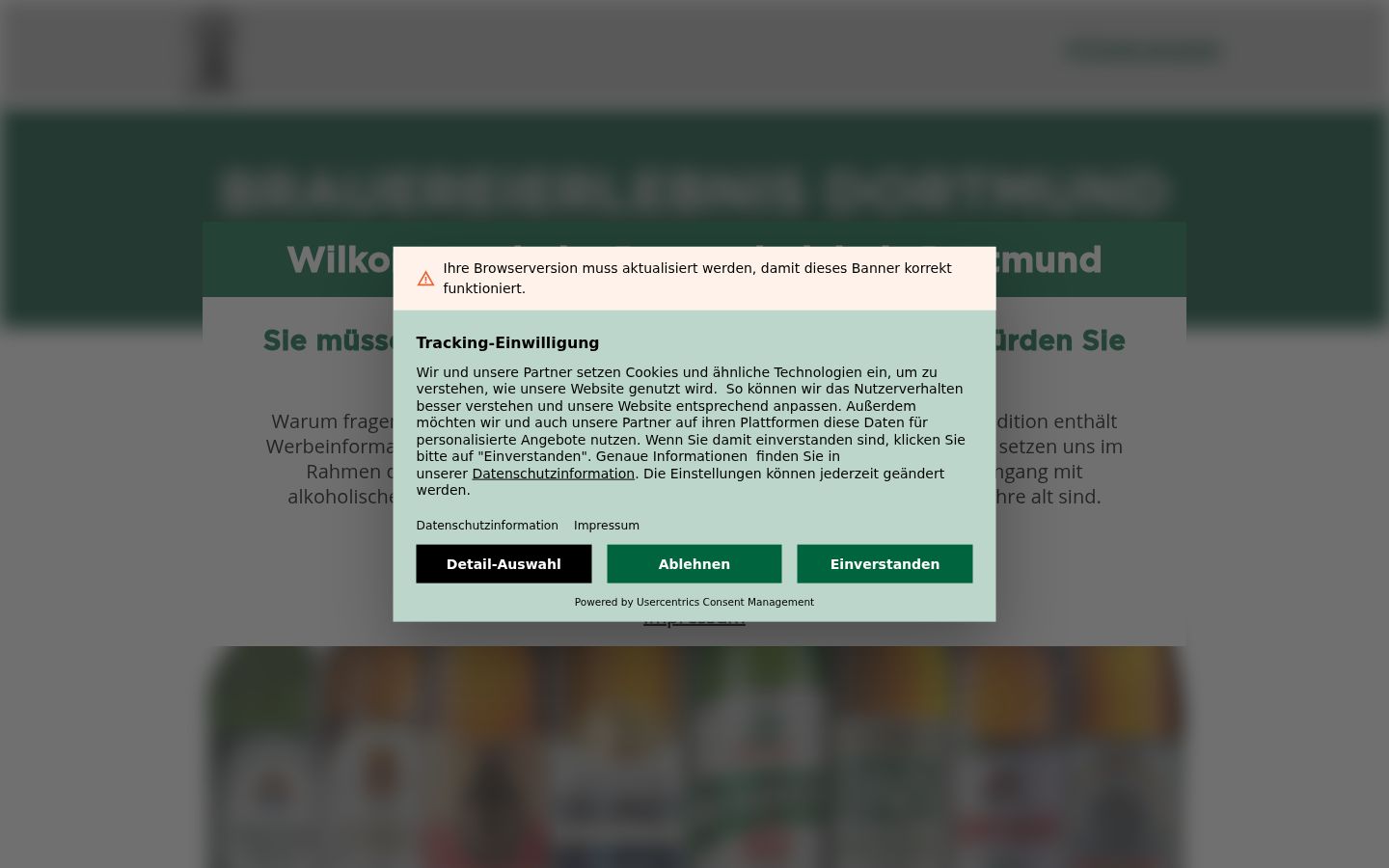 Sutikimo reklamjuostės, rodytos prieš bet kokią sąveiką, ekrano kopija