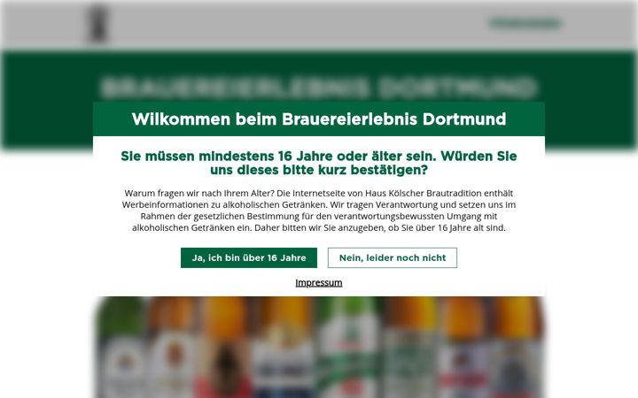 Snímek obrazovky brauereierlebnis-dortmund.de