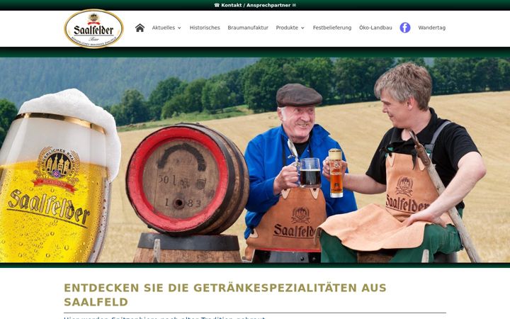 Snimka zaslona za brauhaus-saalfeld.de