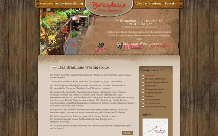 Screenshot of brauhaus-wernigerode.de