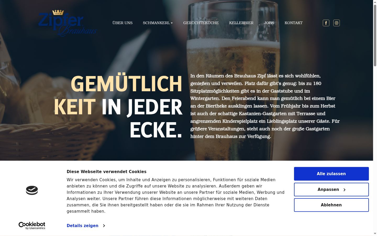 Screenshot of the consent banner shown before any interaction